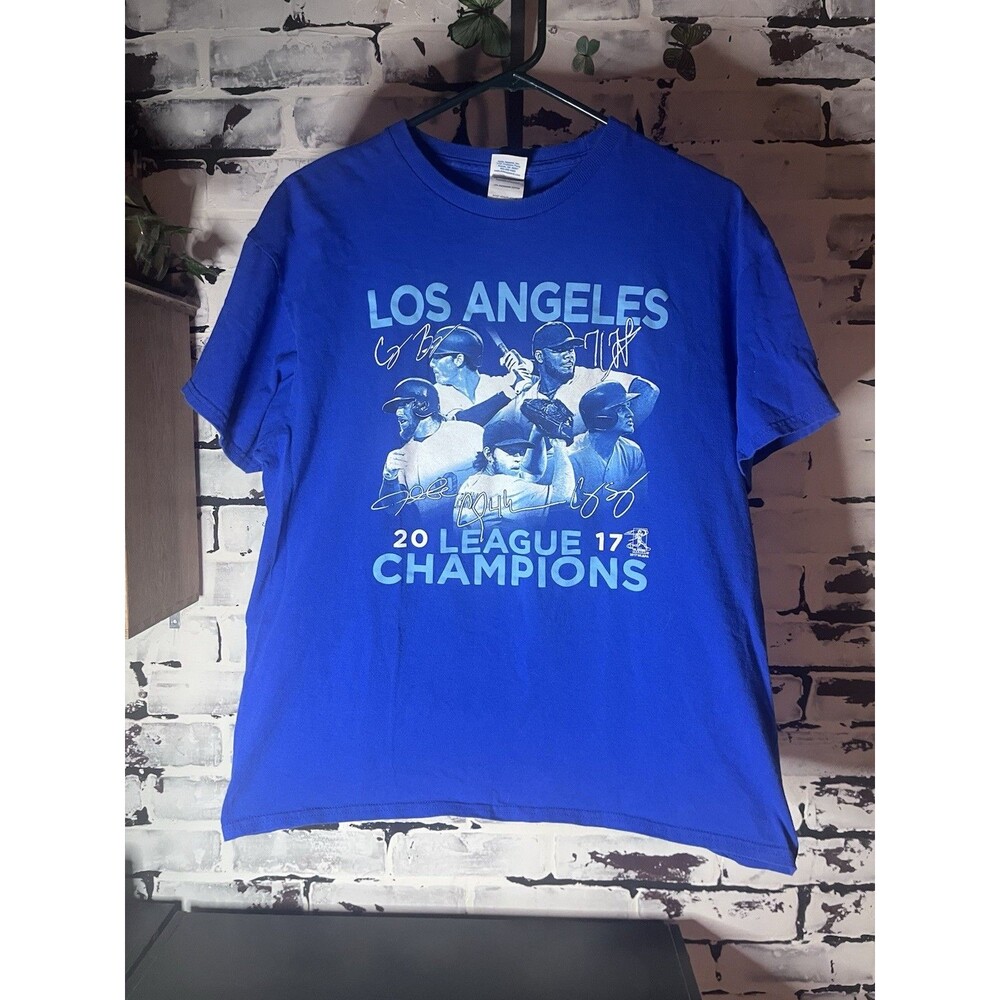 Los Angeles Dodgers 2017 NL Champions T-Shirt Men Large Blue MLB Baseball Graphi